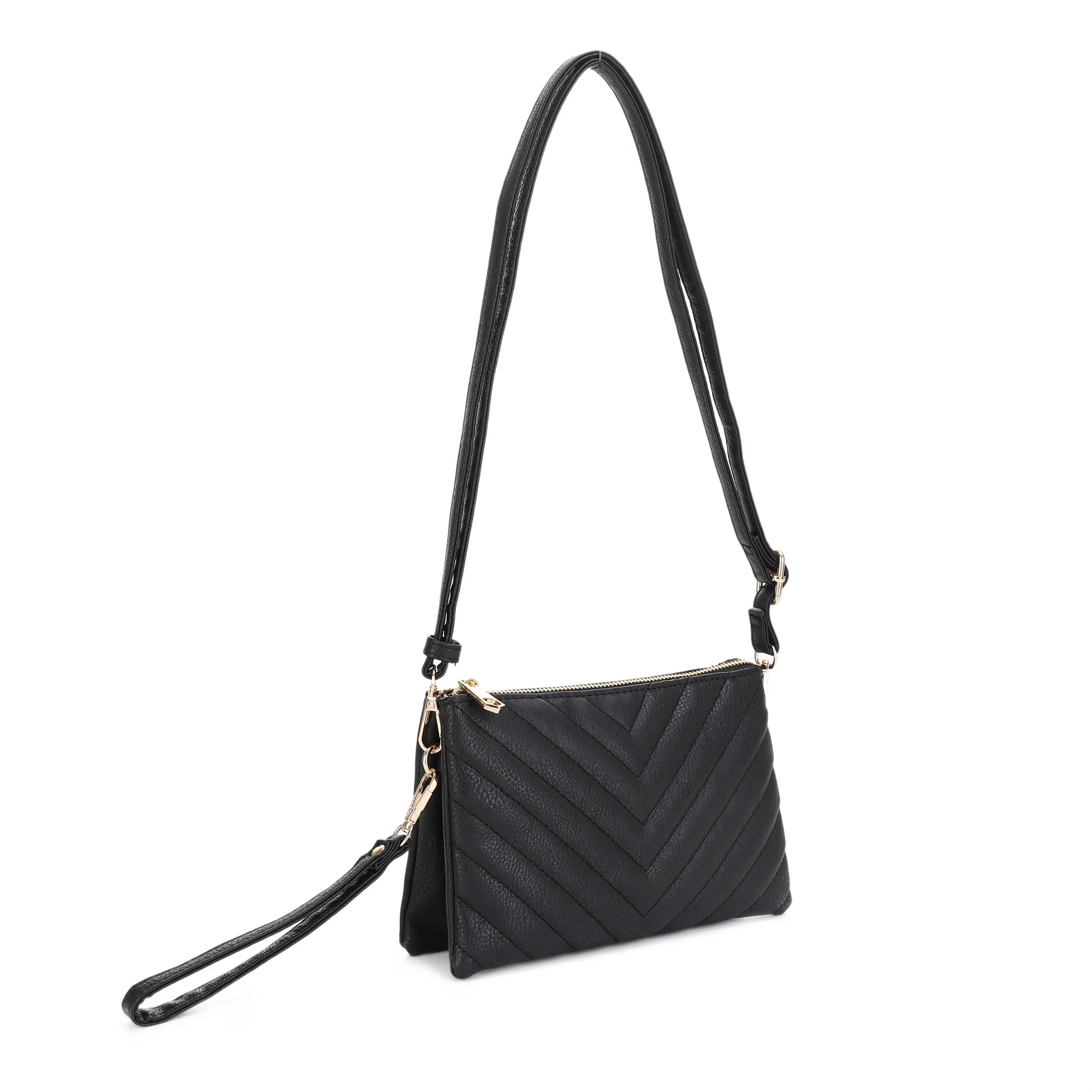Callie Chevron Quilted Multi Compartment Crossbody