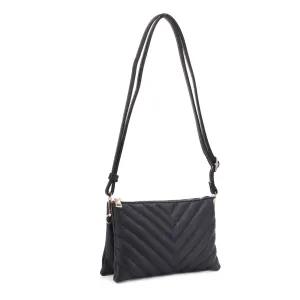 Callie Chevron Quilted Multi Compartment Crossbody