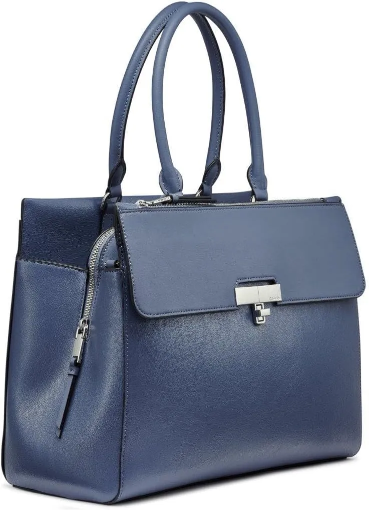 Calvin Klein Becky Tote Bag – 2 in 1, Vegan Leather, Monogram, 3 Pockets