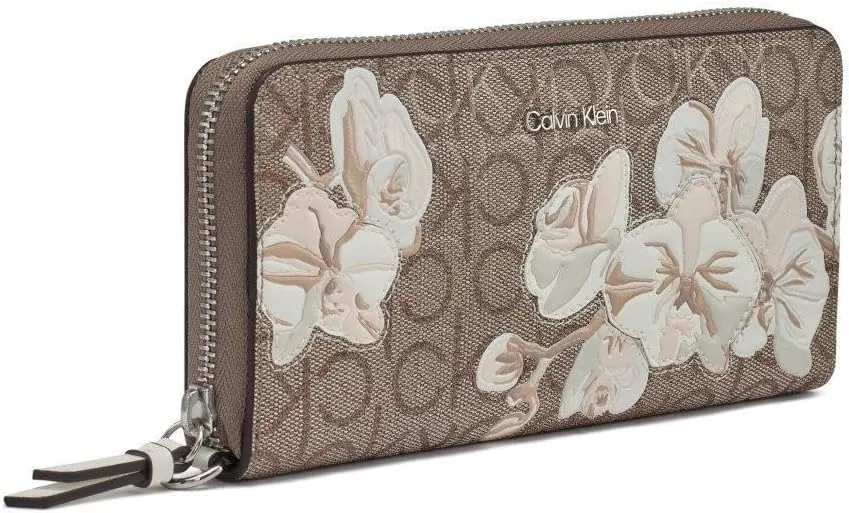 Calvin Klein Key Item Saffiano Continental Zip Around Wallet with Wristlet Strap