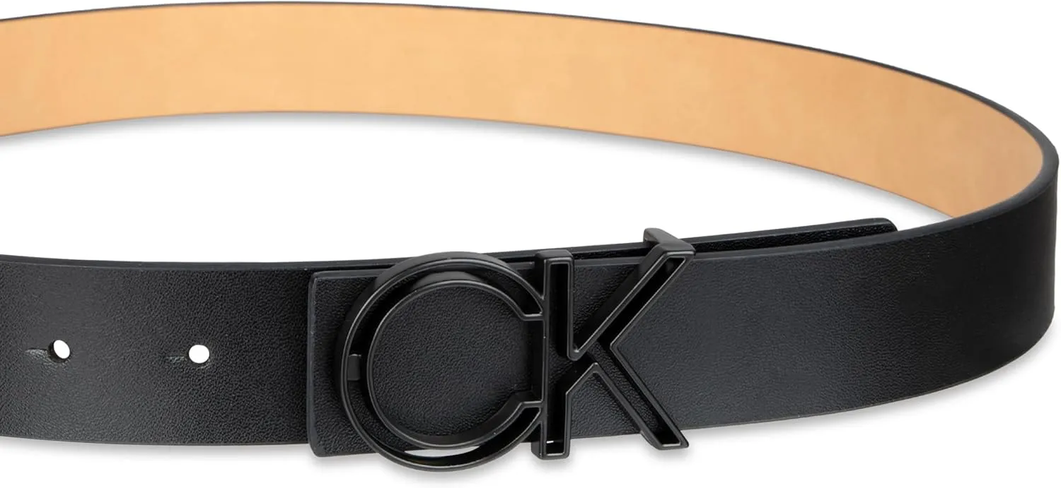 Calvin Klein Men's Casual CK Monogram Cut Out Buckle Belt