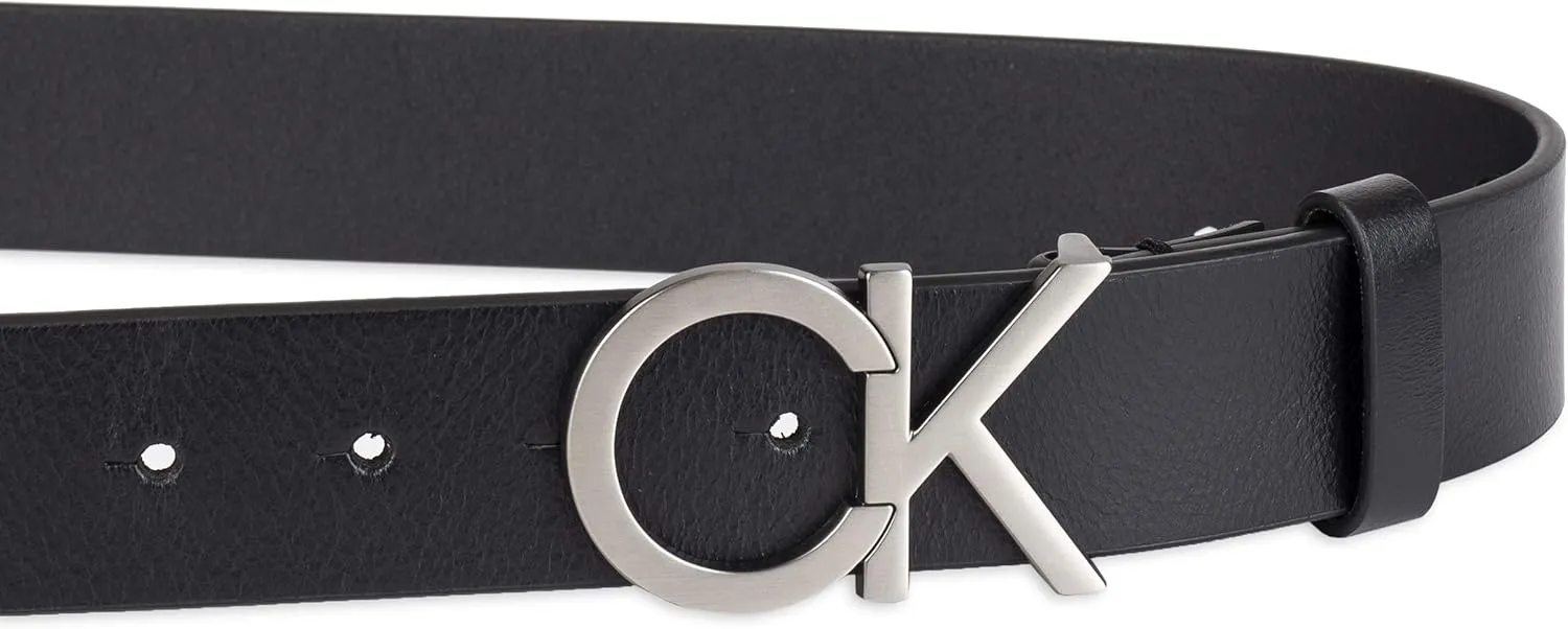Calvin Klein Men's Casual CK Monogram Cut Out Buckle Belt