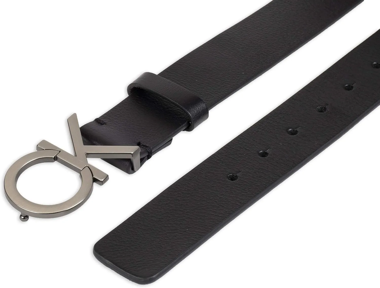 Calvin Klein Men's Casual CK Monogram Cut Out Buckle Belt