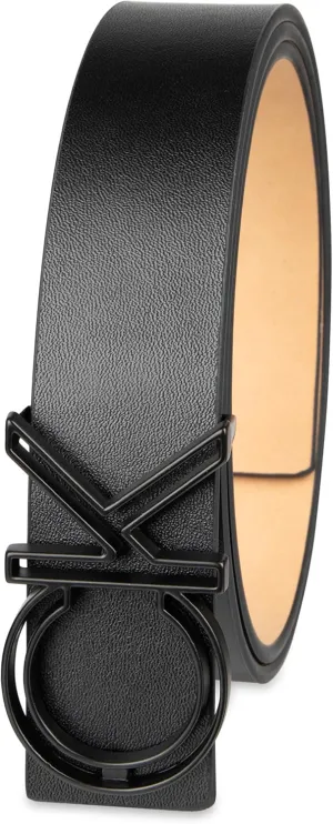 Calvin Klein Men's Casual CK Monogram Cut Out Buckle Belt