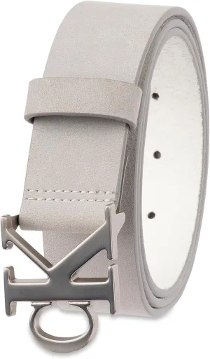 Calvin Klein Men's Casual CK Monogram Cut Out Buckle Belt