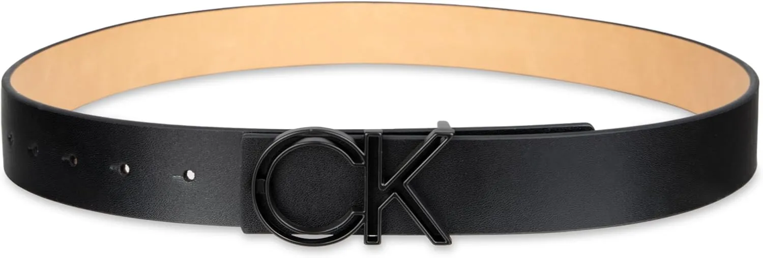 Calvin Klein Men's Casual CK Monogram Cut Out Buckle Belt