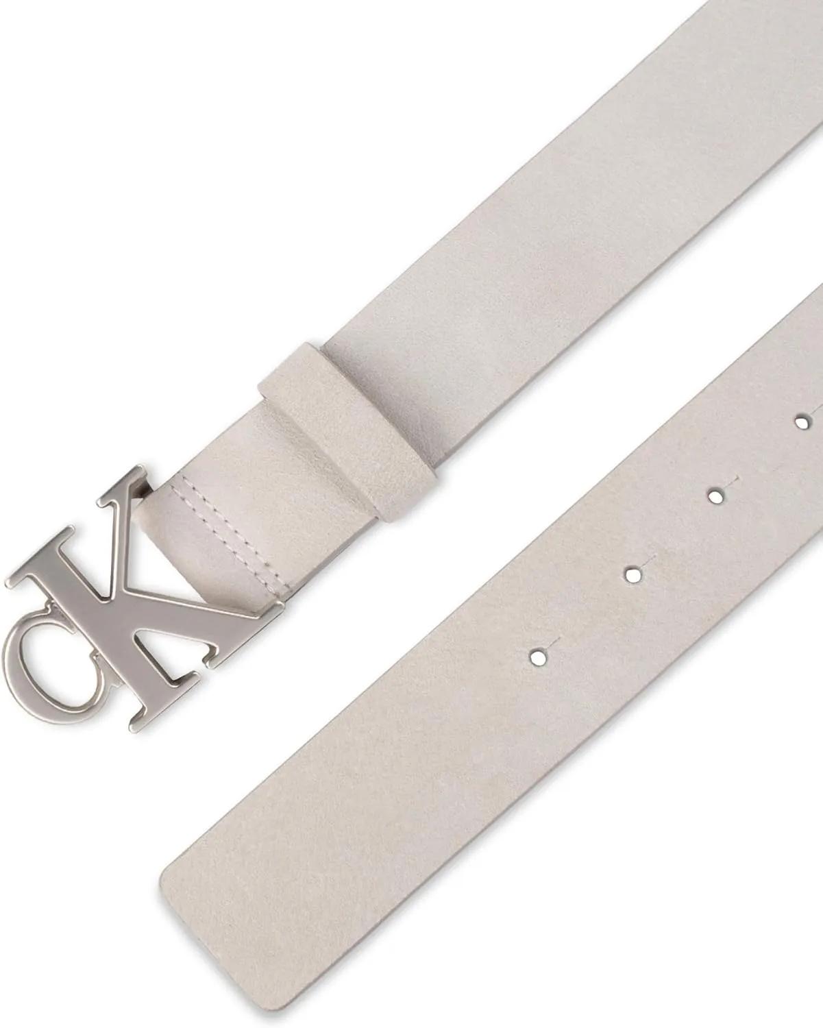 Calvin Klein Men's Casual CK Monogram Cut Out Buckle Belt