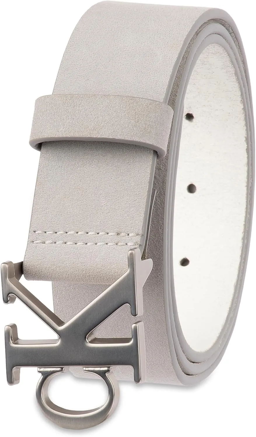Calvin Klein Men's Casual CK Monogram Cut Out Buckle Belt