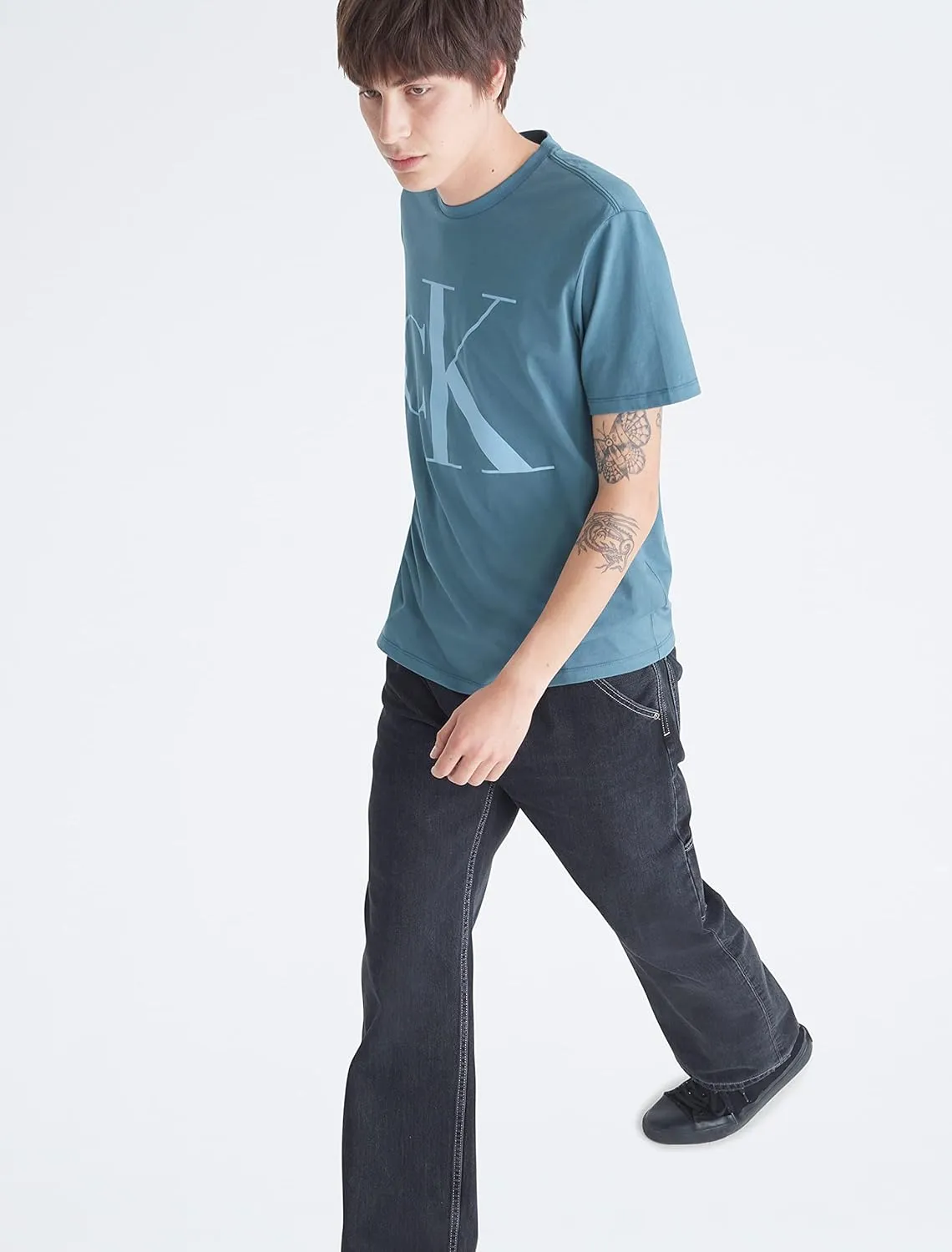 Calvin Klein Men's Monogram Ck Jeans Crewneck T-Shirt