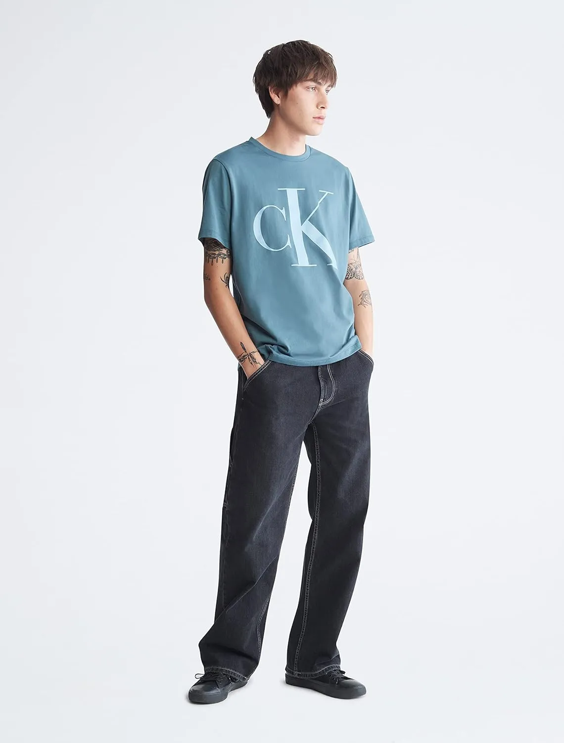 Calvin Klein Men's Monogram Ck Jeans Crewneck T-Shirt