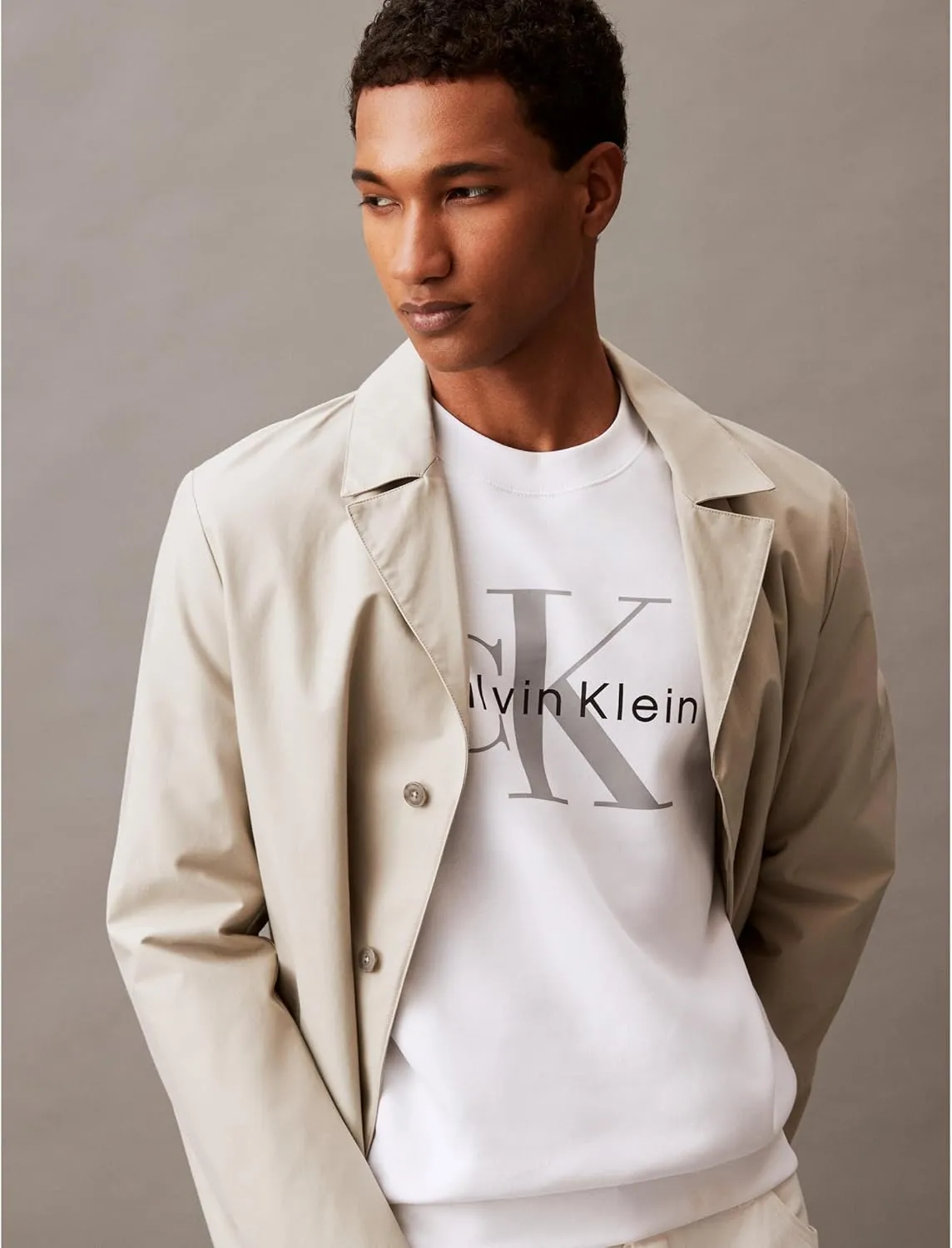 Calvin Klein Men's Monogram Logo Crewneck Sweatshirt