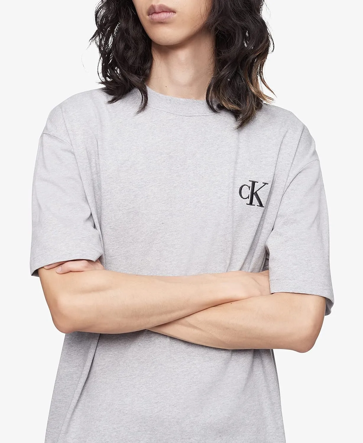 Calvin Klein Men's Relaxed Fit Monogram Logo Crewneck T-Shirt