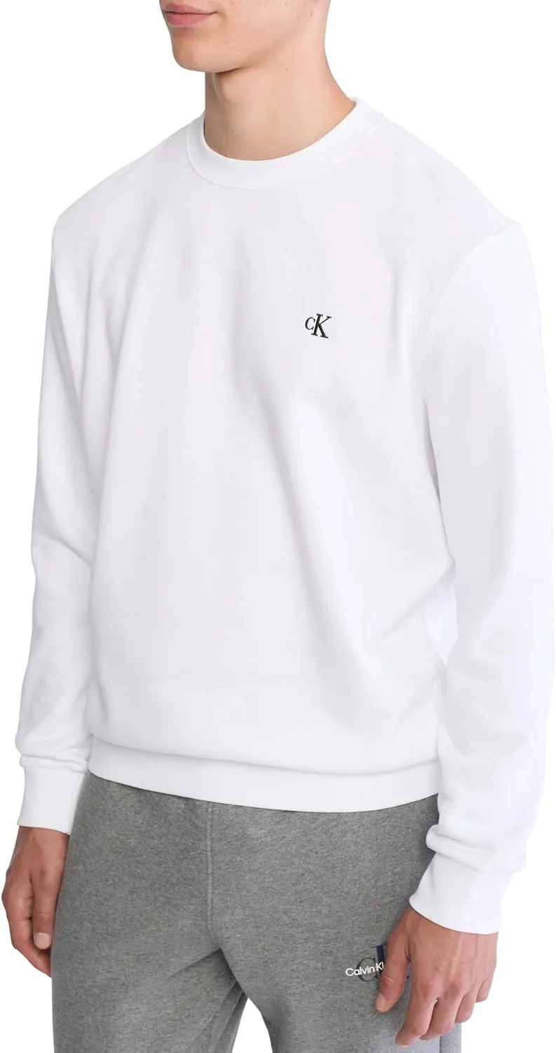 Calvin Klein Men's Relaxed Fit Monogram Logo Fleece Sweatshirt