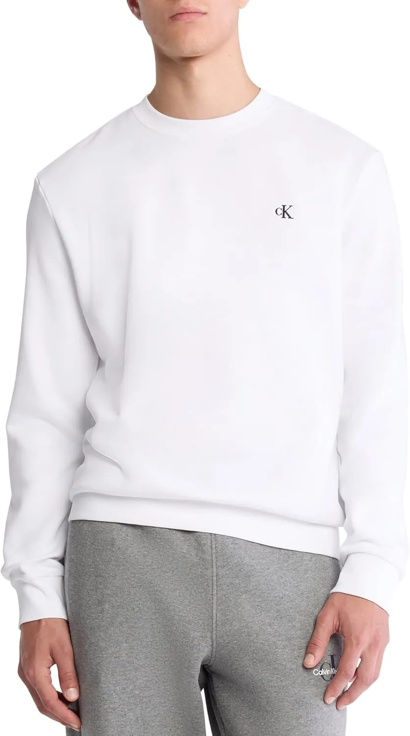 Calvin Klein Men's Relaxed Fit Monogram Logo Fleece Sweatshirt