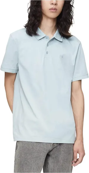 Calvin Klein Men's Smooth Cotton Monogram Logo Polo Shirt