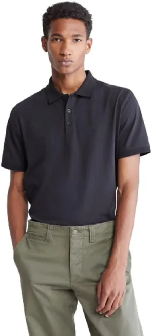 Calvin Klein Men's Smooth Cotton Monogram Logo Polo Shirt