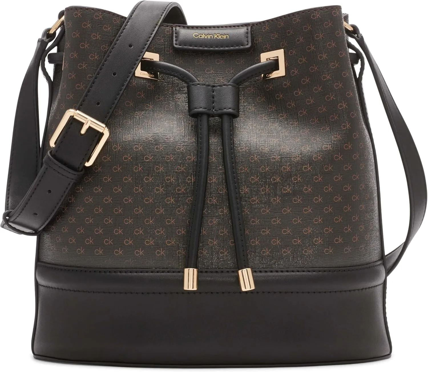 Calvin Klein Women's Ash Crossbody Bag – Vegan Leather, Monogram, 2 Pockets