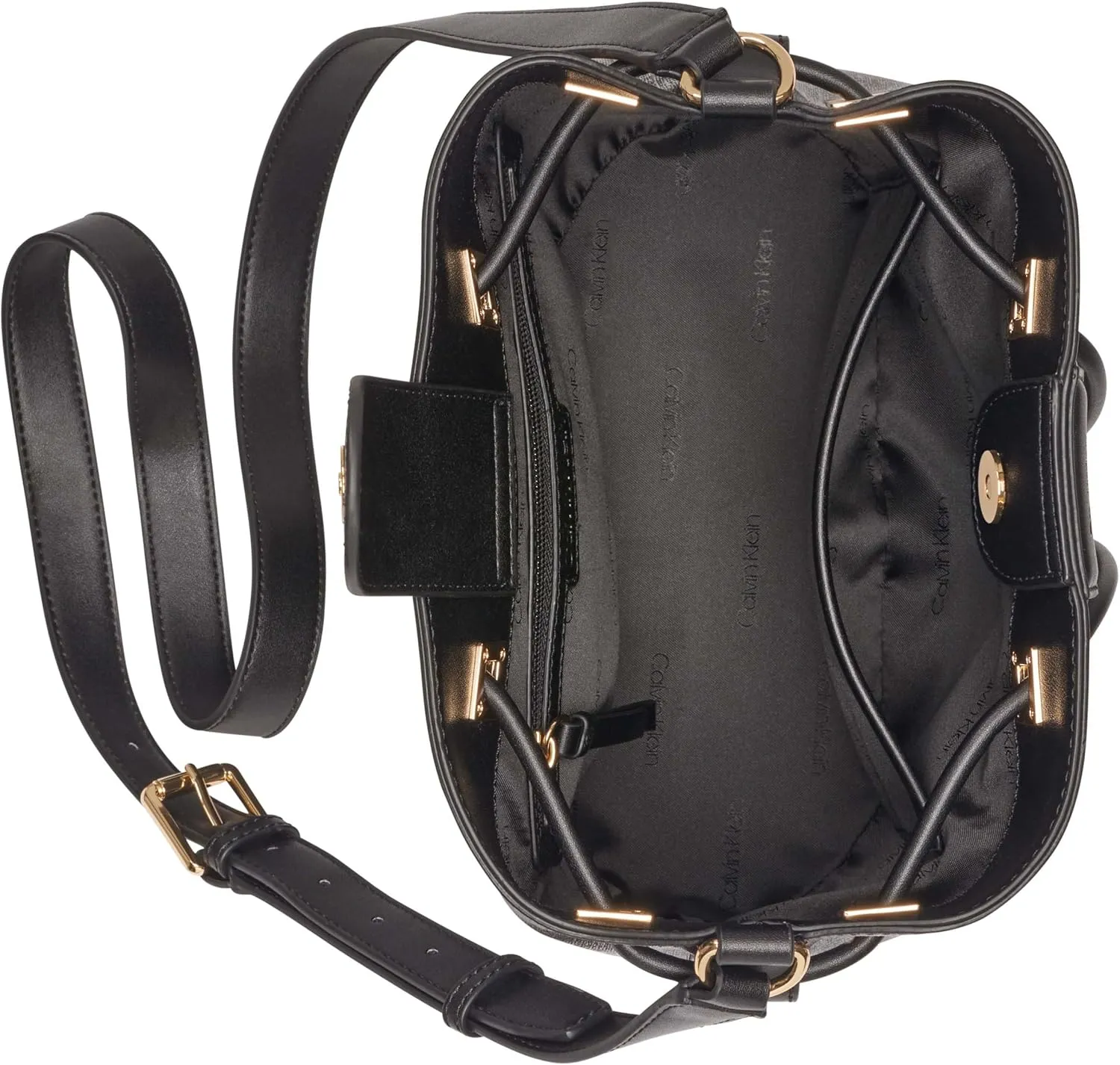 Calvin Klein Women's Ash Crossbody Bag – Vegan Leather, Monogram, 2 Pockets