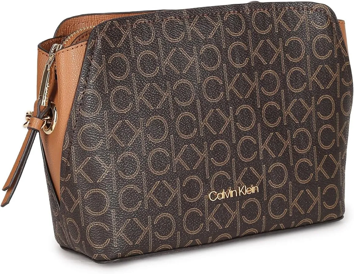 Calvin Klein Women's Hailey Signature Triple Compartment Chain Crossbody