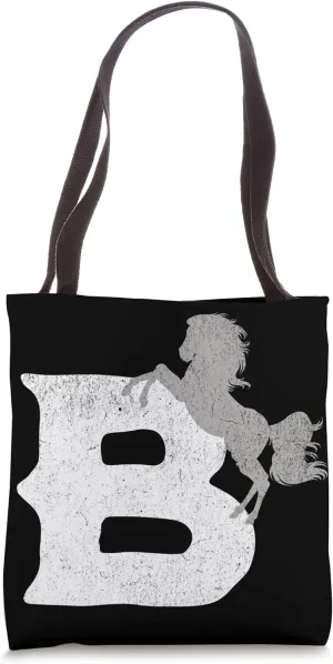 Capital Letter B Alphabet Monogram Cowboy Cowgirl Tote Bag