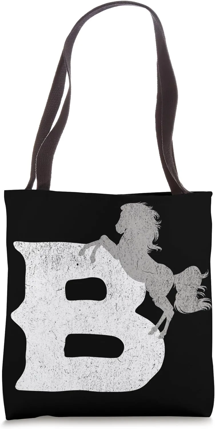 Capital Letter B Alphabet Monogram Cowboy Cowgirl Tote Bag