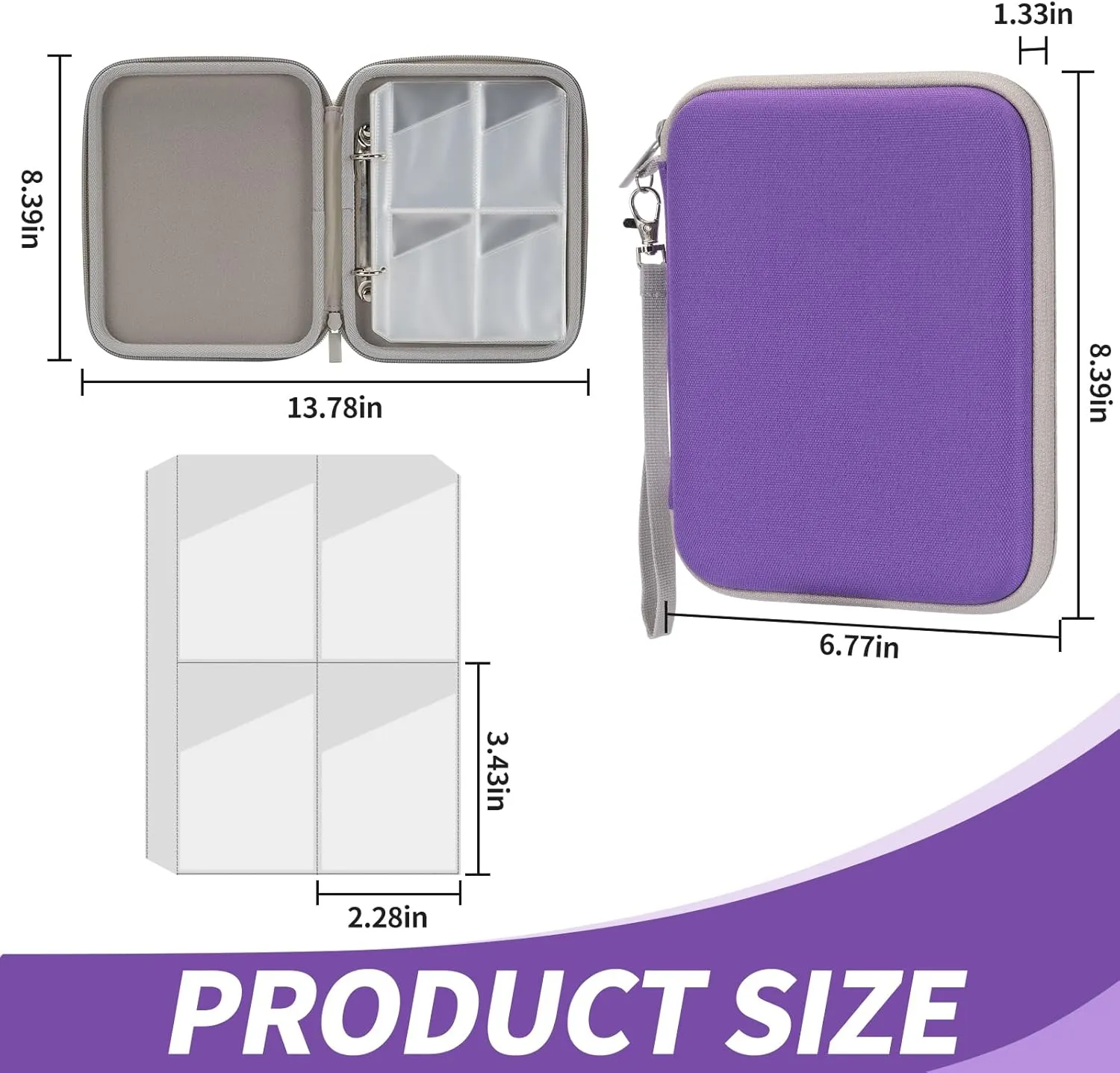 Card Case for Yoto, Soft Portable Folder With Zipper & 80 Pockets for Player & Mini Audiobook Cards, Binder Holder With Sleeves for Travel