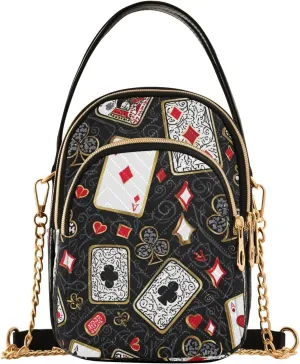 Card Clover Swirls Black Multi Pockets Crossbody Bags for Women Zip Cell Phone Purse Wallet Bag with Detachable Shoulder Strap Cross Body Handbag for Women Girls Trendy Gift Traveling Shopping