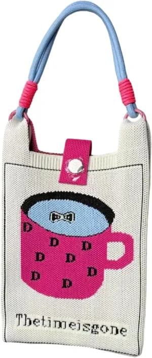 Cartoon Knit Phone Bag – Trendy & Versatile Crossbody Bag for Women, Multi-functional Shoulder & Crossbody Bag & Handbag