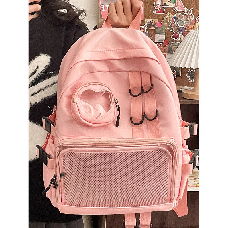 Cartoon Transparent Bar Doll Female Large Backpacks