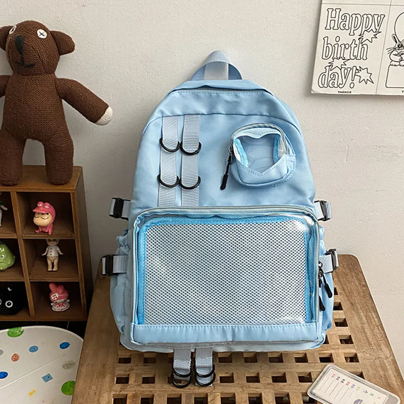 Cartoon Transparent Bar Doll Female Large Backpacks