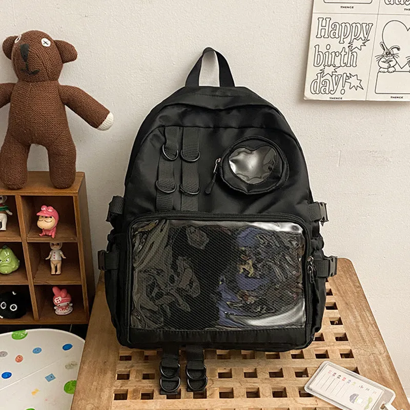 Cartoon Transparent Bar Doll Female Large Backpacks