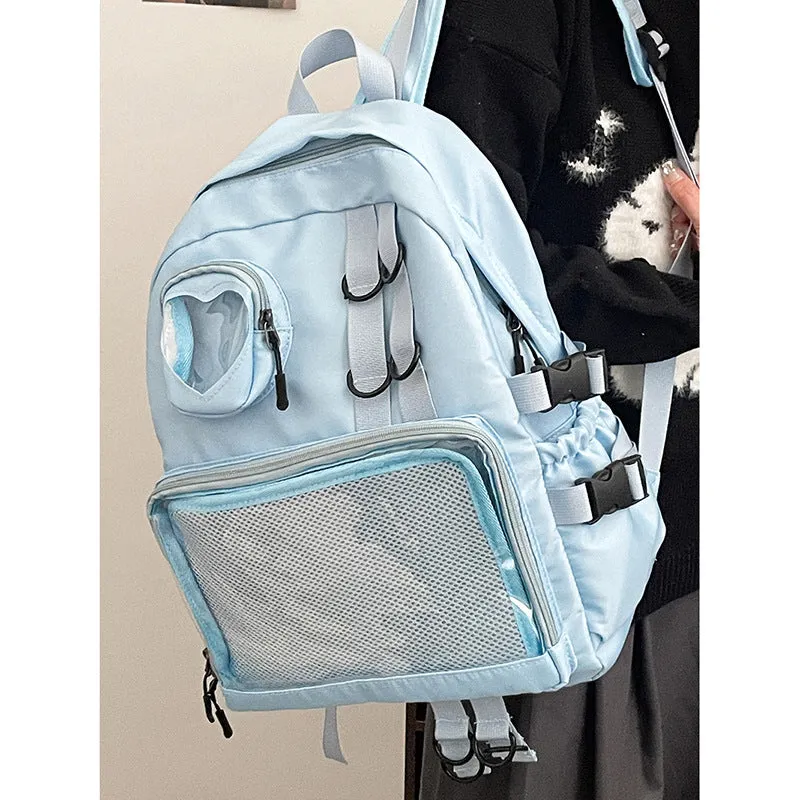 Cartoon Transparent Bar Doll Female Large Backpacks