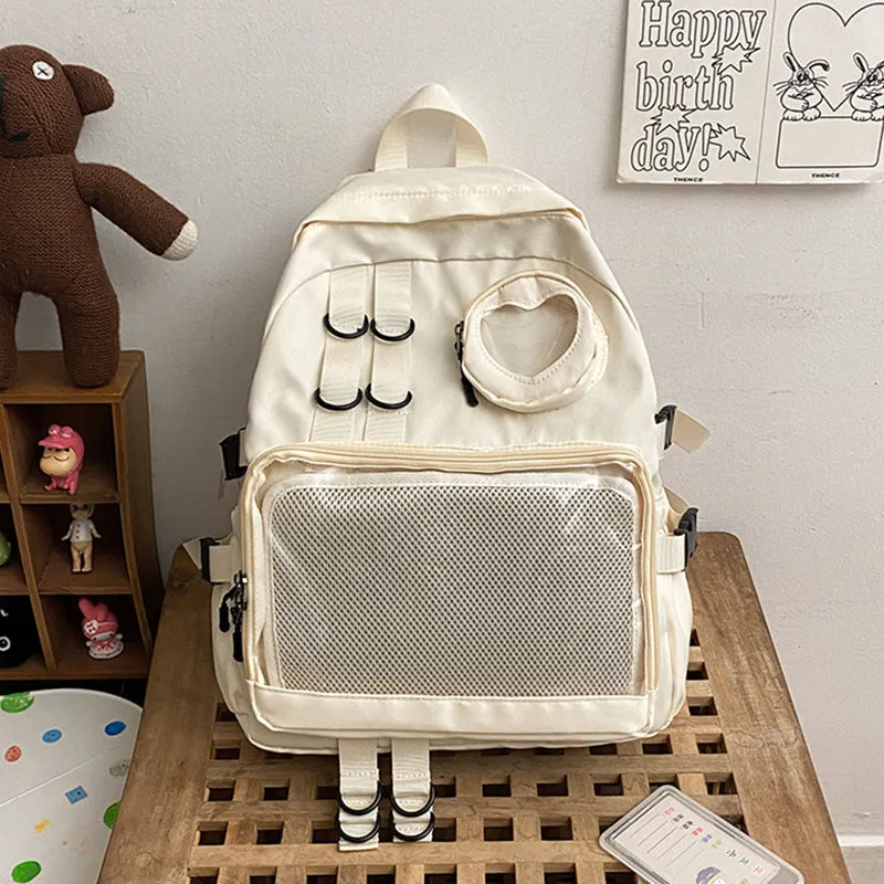 Cartoon Transparent Bar Doll Female Large Backpacks