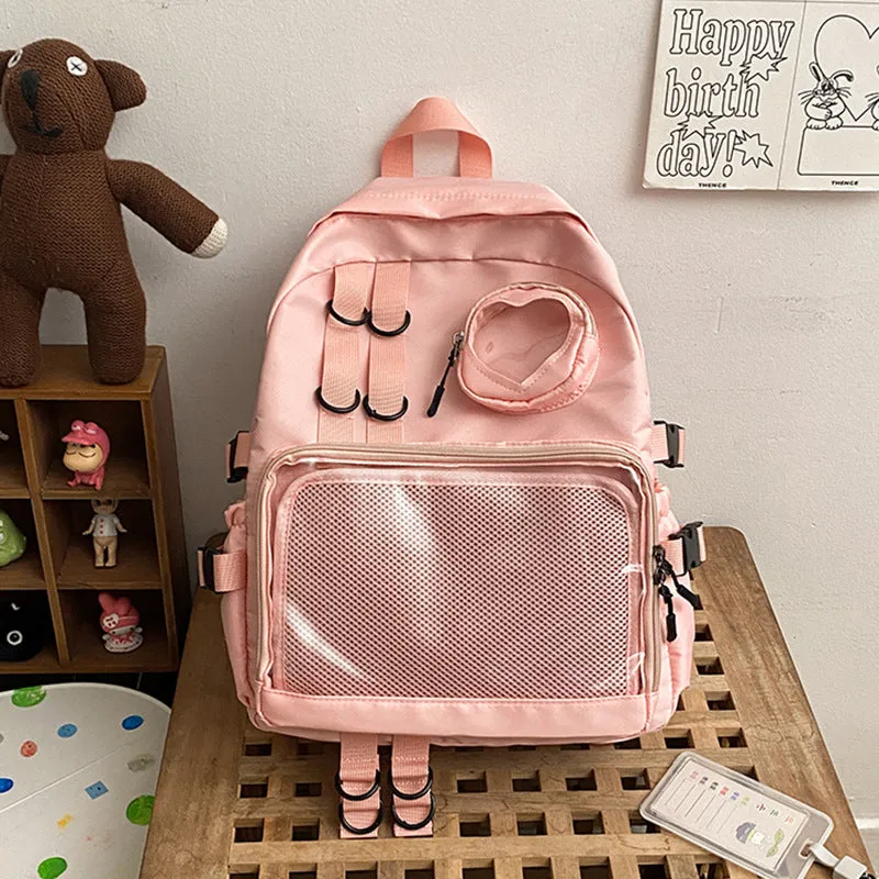 Cartoon Transparent Bar Doll Female Large Backpacks