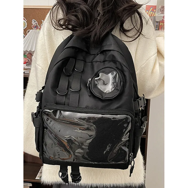 Cartoon Transparent Bar Doll Female Large Backpacks