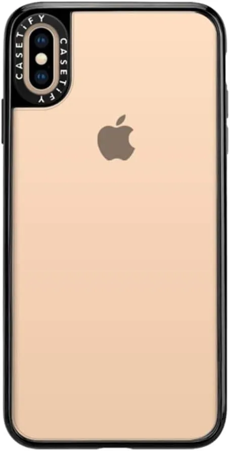 Casetify Clear Grip iPhone Xs Max Case Ultra Slim Transparent Hard Back Cover and Glossy Black Shockproof Drop Proof Bumper Wireless Charging Compatibility for Apple iPhone Xs Max Case (2018)