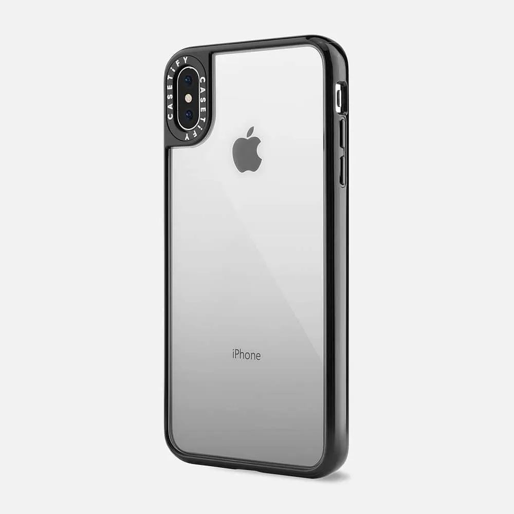 Casetify Clear Grip iPhone Xs Max Case Ultra Slim Transparent Hard Back Cover and Glossy Black Shockproof Drop Proof Bumper Wireless Charging Compatibility for Apple iPhone Xs Max Case (2018)