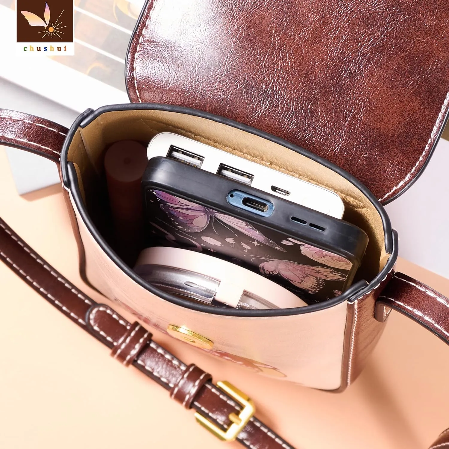 Cell Phone Purse,Small Crossbody Bag for Women,Cute Leather Handbag with Adjustable Strap for Travel Work Daily