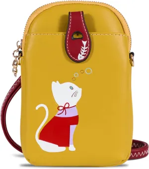 Cell Phone Purse,Small Crossbody Bag for Women,Cute Leather Handbag with Adjustable Strap for Travel Work Daily