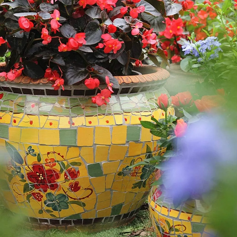 Ceramic Flower pots,Outdoor/Indoor Featured Multi-Size Large Flower Pot Floor Potted Large Bonsai Planter Green Plant Plant Pot Ceramic Flower Pot EUR,C-Small (H M)