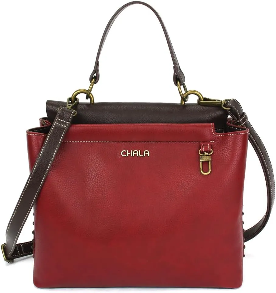 CHALA Charming Satchel Womens Tote Handbag with Forearm Strap and Detachable Crossbody Strap