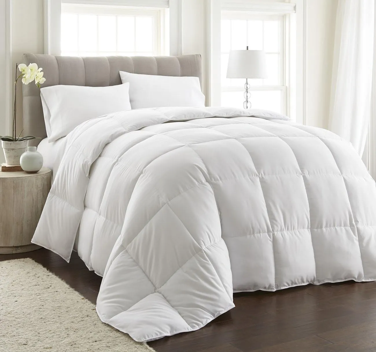 Chezmoi Collection Medium Warmth White Down Alternative Comforter Duvet Insert, Corner Tabs, Queen Size