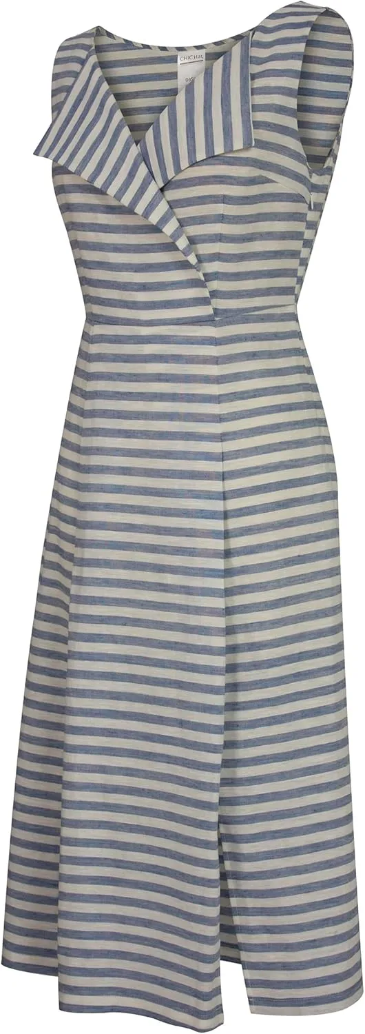 CHIC STAR Womens Linen Stripes Dress