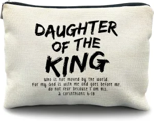 christian makeup bag Cosmetic Bag, adult baptism gifts for women, Daughter of the king makeup bag, bible verse makeup bag, christian gifts for women faith, corinthions 6 18