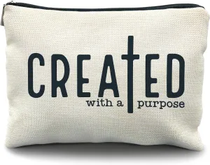 Christian Makeup Bag, Jesus Bible Bag, Off-White Letter Print, Durable & Easy to Clean, Scratch-Resistant Lining, 10" x 7.5" x 10", Makeup Cosmetic Bag for Women (Christian)
