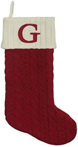 Christmas 21 inches Mrs Stocking Red White (Letter G)