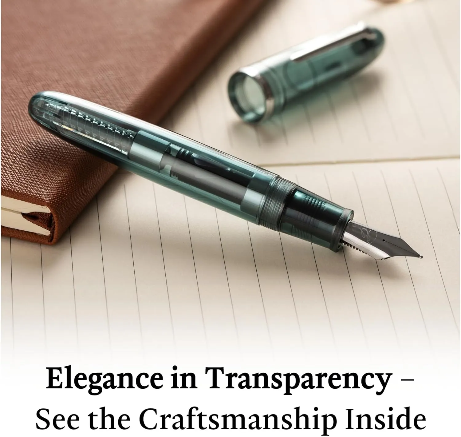 Clarity Transparent Fountain Pen Set – Available in 3 Nib Sizes and 4 Colors, Includes Ink Converter, Elegant Gift Box, – Premium Quality Writing Instrument, 1 Year International Warranty