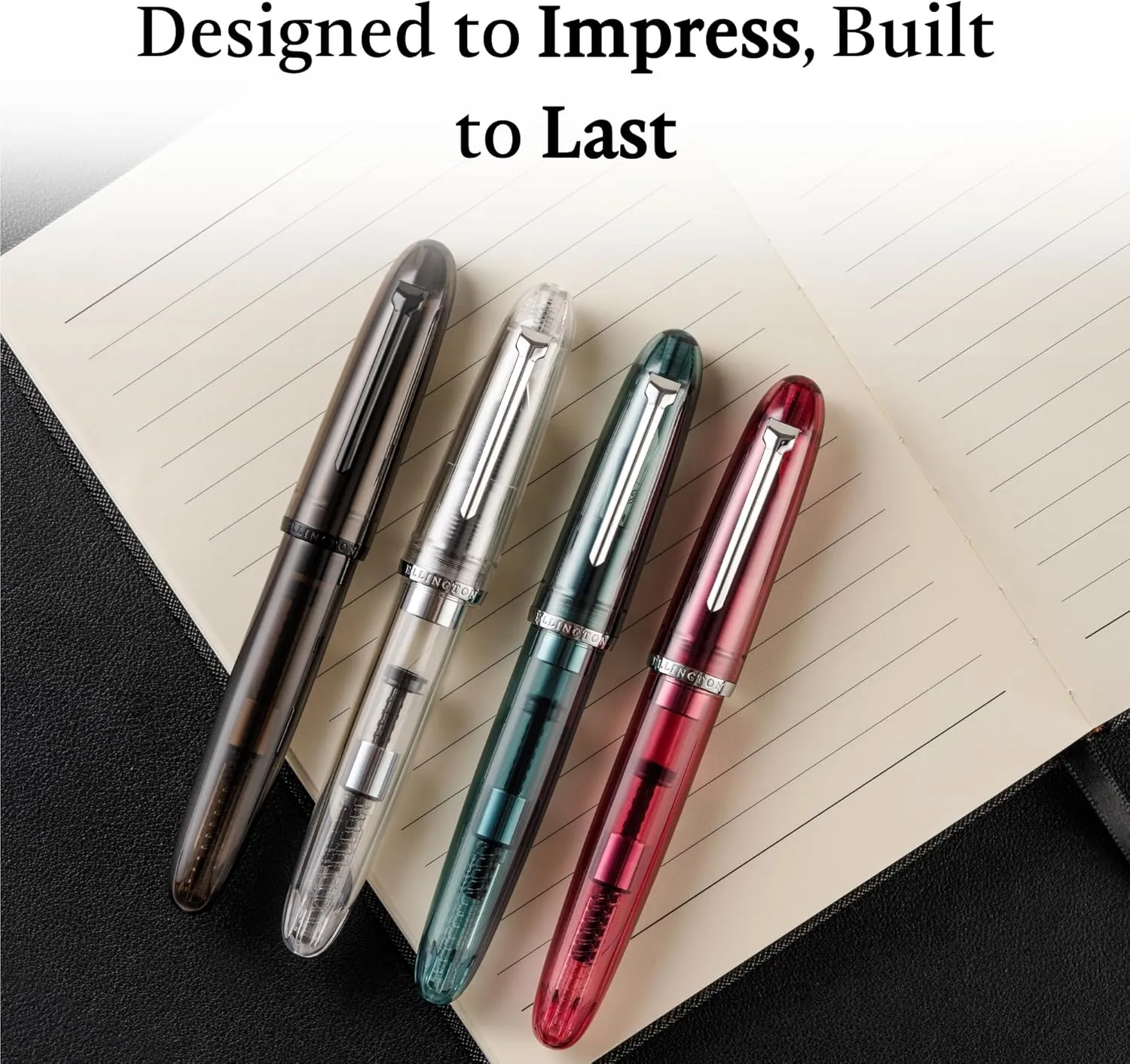 Clarity Transparent Fountain Pen Set – Available in 3 Nib Sizes and 4 Colors, Includes Ink Converter, Elegant Gift Box, – Premium Quality Writing Instrument, 1 Year International Warranty