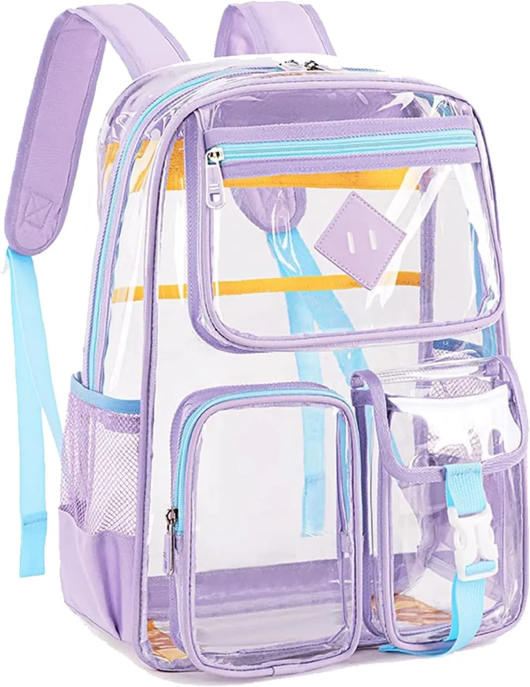 Clear Backpack for Girls, Transparent Kids Backpack for School Stadium Approved, Heavy Duty See Through Bookbag for Women with Clear Bag