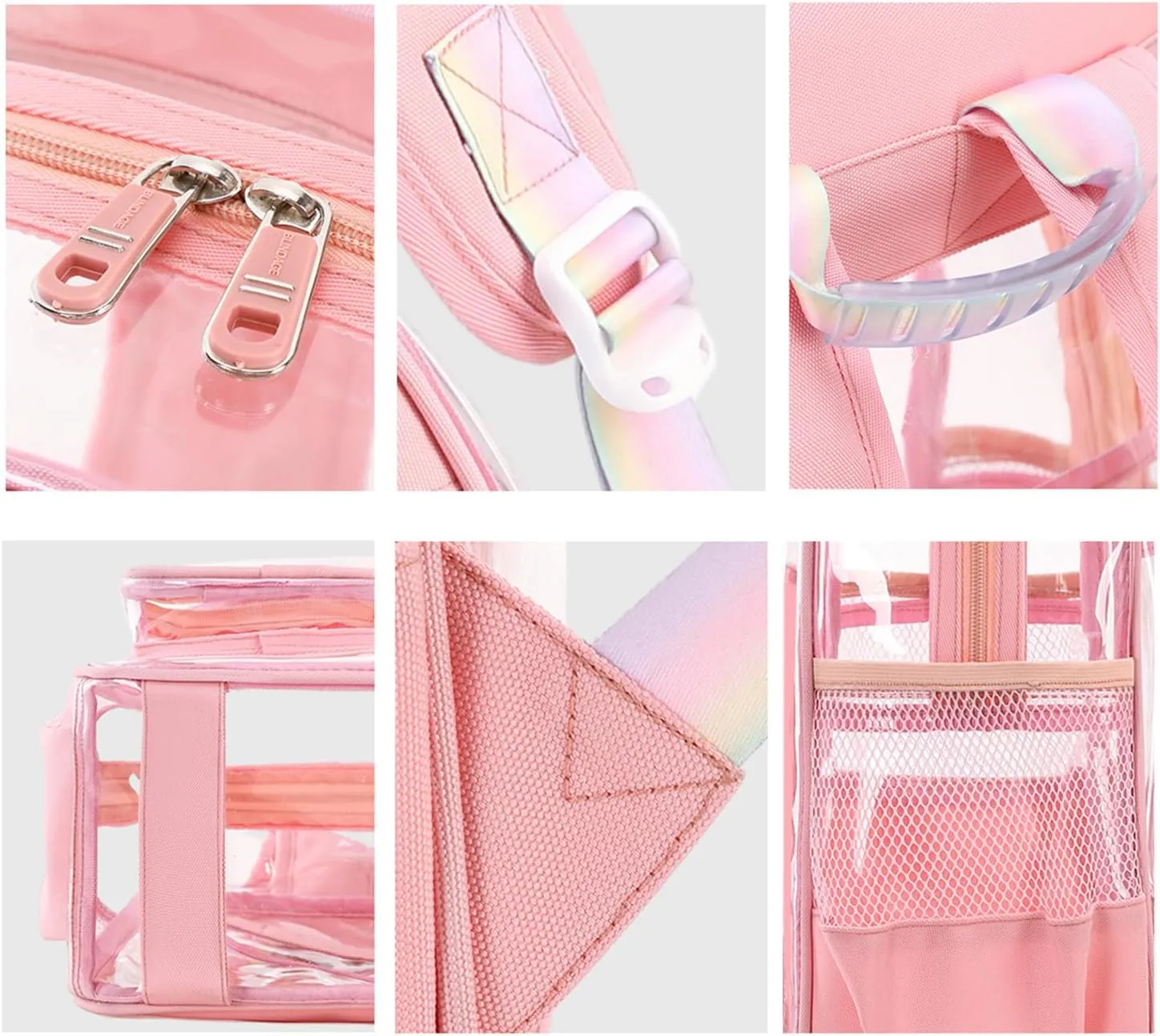 Clear Backpack for School Heavy Duty PVC Transparent Bag See Through Bookbag for Stadium Approved Women Girls(Cute, Turquoise)